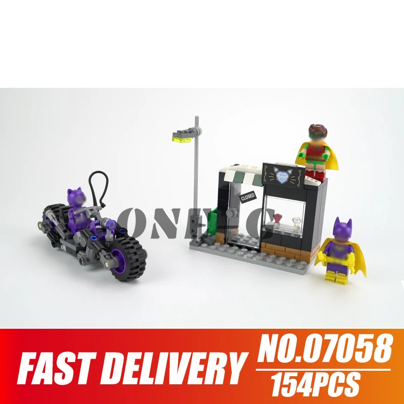 Строительные блоки Catwoman Catcycle Chase 07058 154 шт совместимые legoinglys Бэтмен 70902 кирпичи