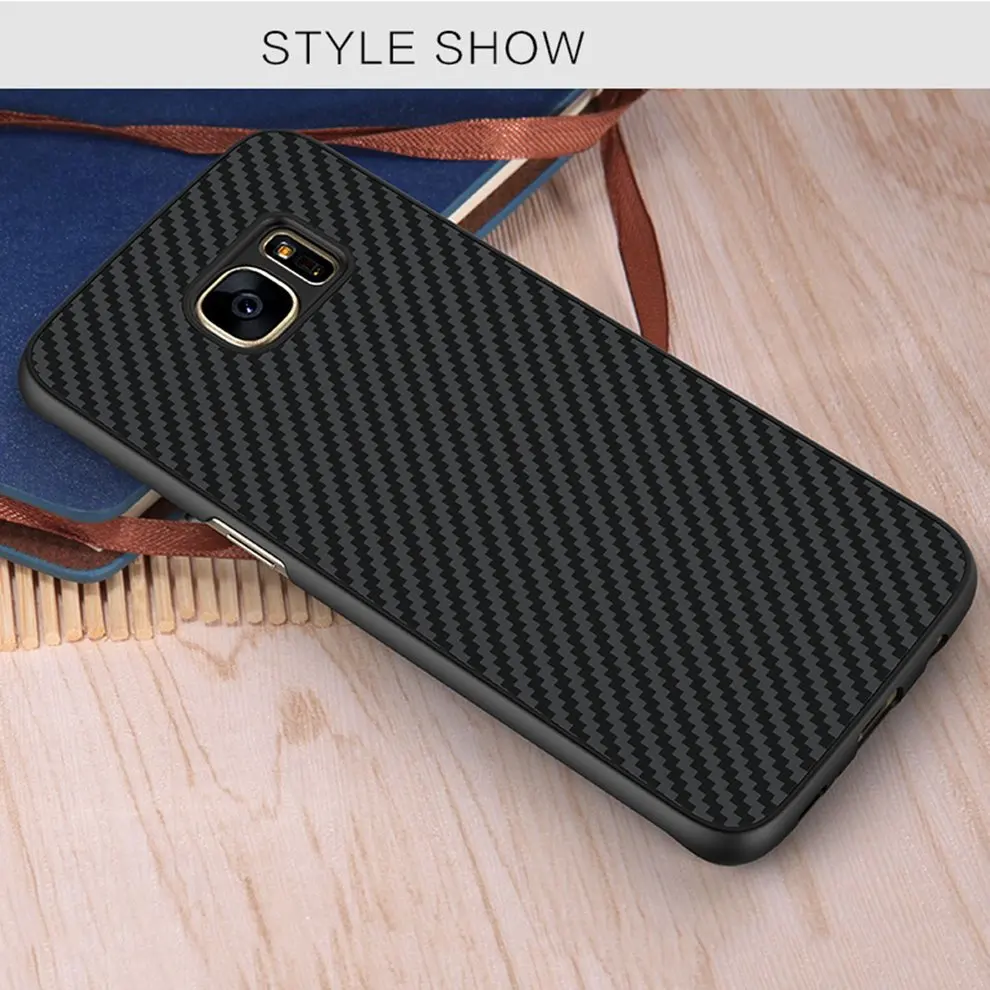 

5pcs Black Ultra-light Synthetic Fiber Protective Case Cover Shell For Samsung Galaxy S7 edge