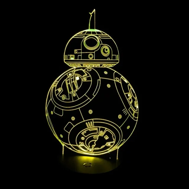 3D иллюзия из Звездных войн светодиодный светильник BB8 Уокер Дарт Вейдер R2D2 Сокол