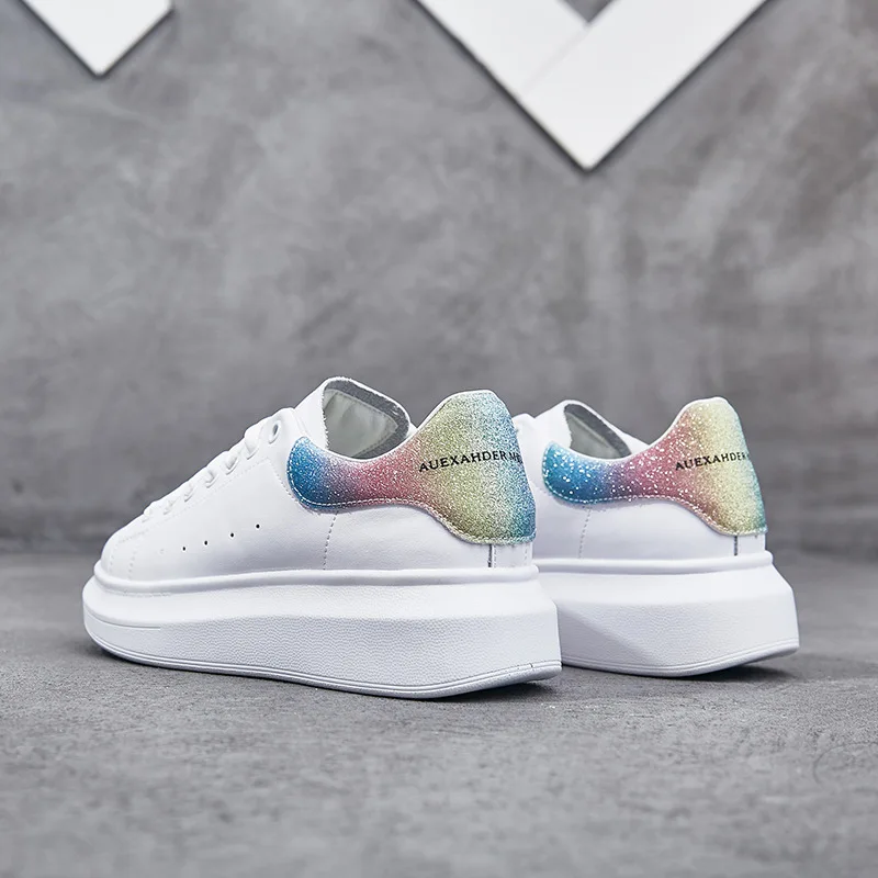 

Womens Genuine Leather Glitter Sneakers Soft White Shoes Off White Brand Shoes Winter Women Sneakers Autum Shoes Women Sneakers