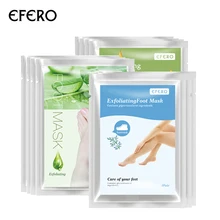 Efero 3 пары = 6 шт. отшелушивающая маска для ног Крем для ступней удаляет омертвевшую кожу кутикулы пятки уход за стопами, педикюр носки