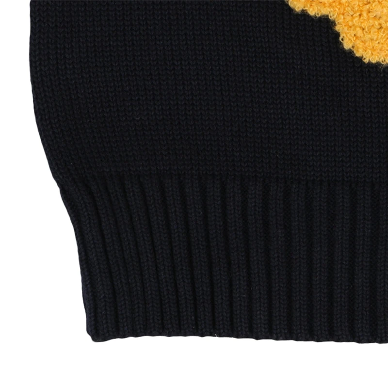 INS/свитера для маленьких мальчиков и девочек, новинка года, популярные пуловеры с вышивкой льва, детская осенне-зимняя одежда, Черная Трикотажная хлопковая одежда для детей от 12 месяцев до 5 лет, GW63