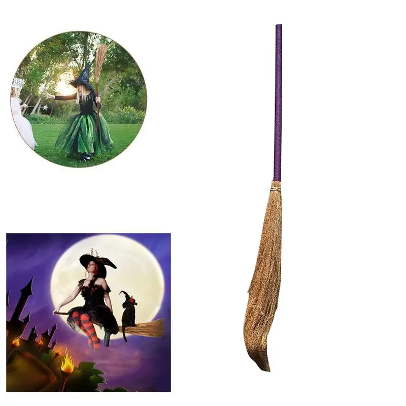Ведьма метла костюм соломы метла Выдвижная волшебник аксессуар для Хэллоуина вечерние(случайный цвет
