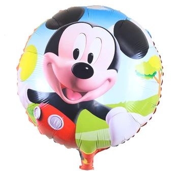 

50psc/ new children's toy round aluminum balloons Mickey Minnie Happy birthday party balloon wholesale