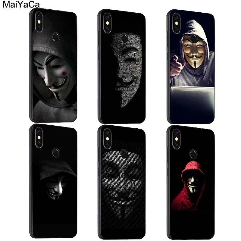 

MaiYaCa Anonymous Hacker Soft TPU Case For Xiaomi Redmi S2 6 6A 6pro 4X Note 5 Pro 5A 7 Mi 8 9 6X A2 Mix 2s Max 2 3 F1