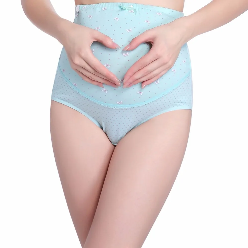 Buy High Waist Underwear Breathable Pregnant Women's Maternity Panties Dots