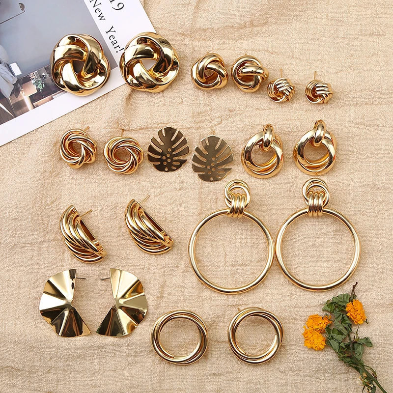 

Fashion Gold Ins Earring Women Charms Stud Statement Earrings For Women Jewelry New Design Lady's Statement Earrings Accessories