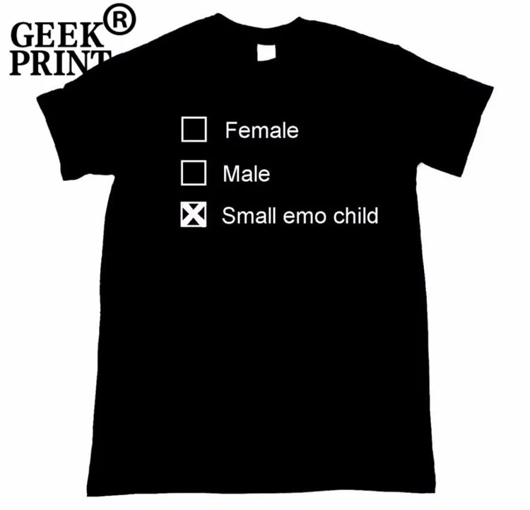 

Female Male Small Emo Child Logo Humour tshirt Women Novelty t shirt Lady Top Tee Gifts Tumblr Dropshipping