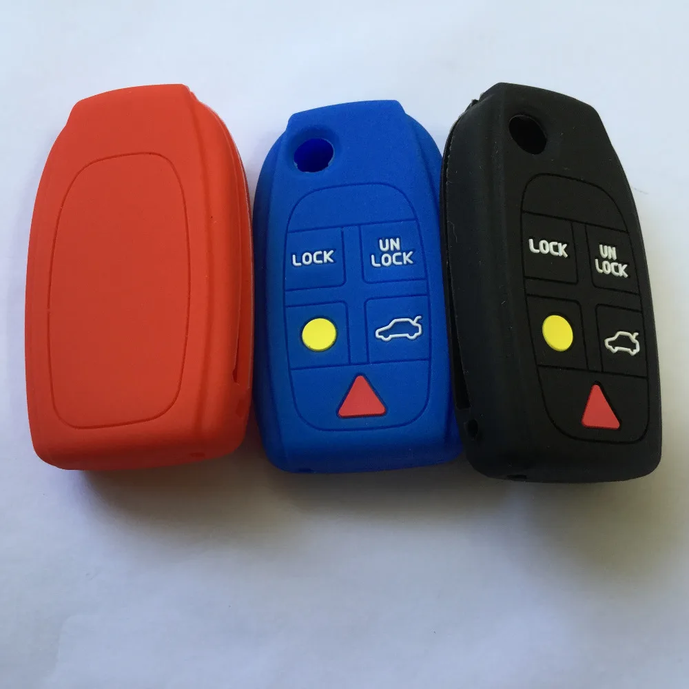 5 кнопок флип чехол для VOLVO C30 C70 S40 S60 S80 XC70 XC90 силиконовый ключей|silicone cover key|volvo s40 key