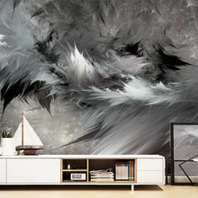 Beibehang пользовательские обои скандинавские абстрактное искусство черный и белый перо Стерео ТВ фон стены домашний декор Фреска 3d обои