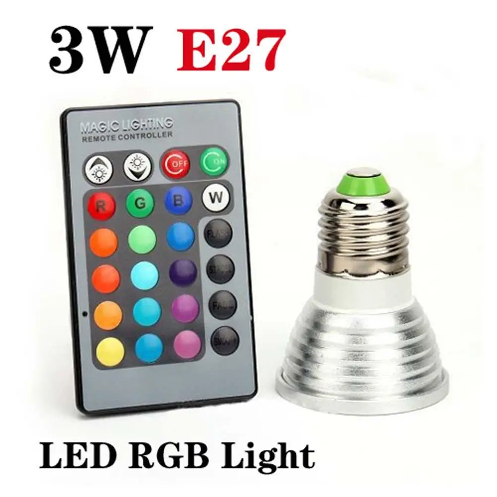 Энергосберегающая светодиодная лампа E27 RGB 16 цветов + 24Key IR Remote PML|lamp tree|light house lamplamp