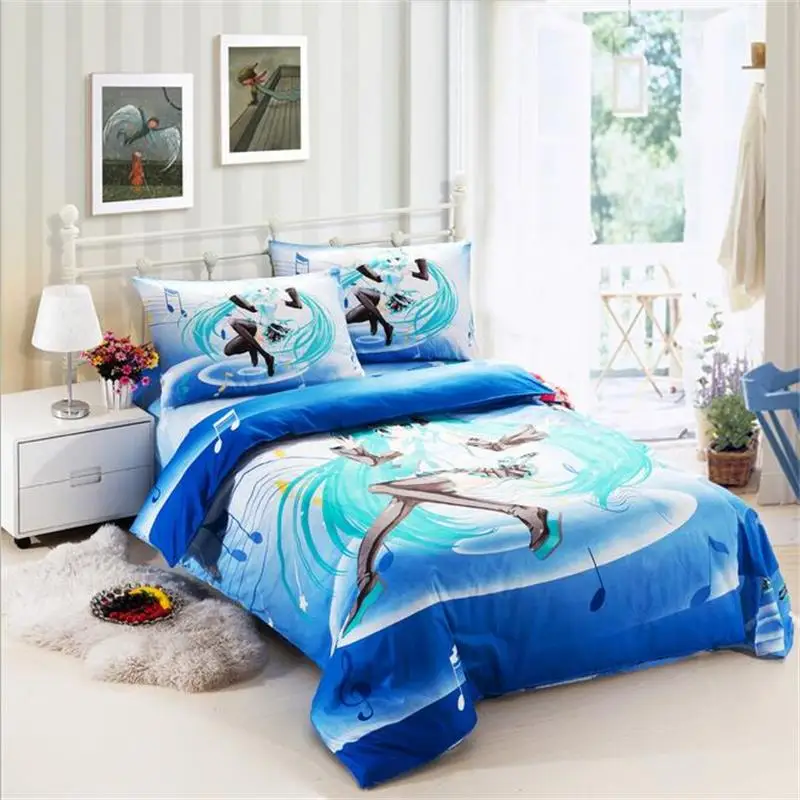 Us 55 25 35 Off Japanese Anime Characters Hatsune Miku Cardcaptor Sakura Rilakkuma Ultraman Super Mario Pikachu Bedding Sets 3pcs For Children In