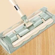 Serpillière plate télescopique rotative avec manche à 360 °, pour le nettoyage des carreaux de cuisine à la maison, en fibres super fines