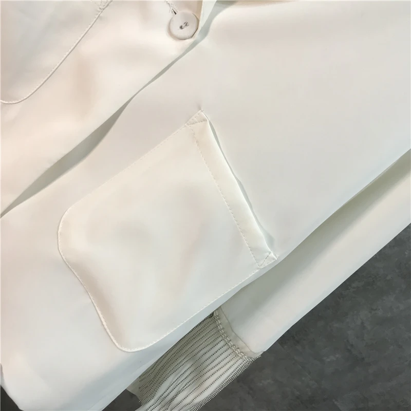 Cakucool Женская официальная куртка подиумный дизайн отложной воротник разрез сзади кисточки пальто на одной пуговице шикарная Корейская верхняя одежда женская