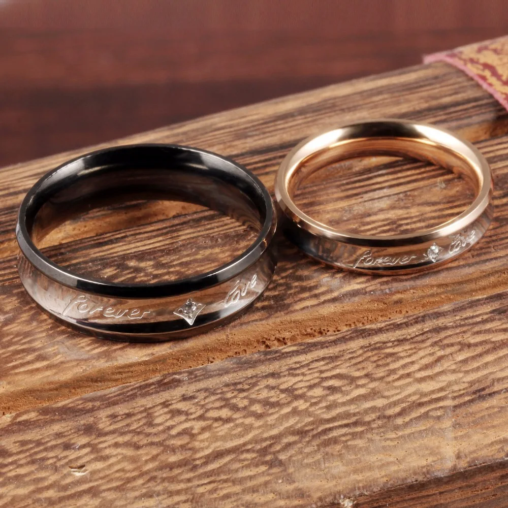 Любовь судьба коллекция подарок любовника Нержавеющая сталь пара палец кольца обручальные кольца мужские и женские ювелирные изделия Прямая FL283