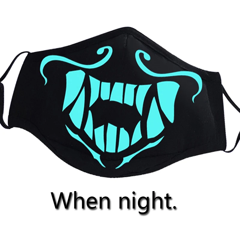 K/DA KDA Akali Mask Cosplay Akali Assassin Cosplay S8 Face Masks Glow In The Dark Carnival Christmas New Year Gifts Party Props