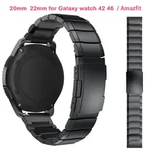 22mm 20mm pasek zegarka do Samsung Galaxy s3 zegarek 42 46mm Amazfit Bip tempo silnika 360 pasek ze stali nierdzewnej biegów S3 S2 klasyczne