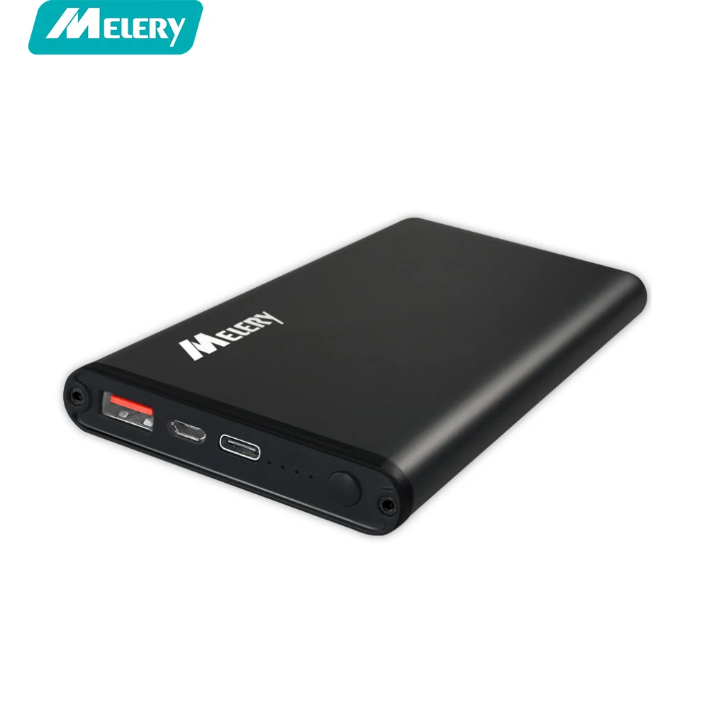 

Melery 12000mAh Fast Charge QC3.0 Power Bank with usb type-c power bank rapid charge for Smartphone