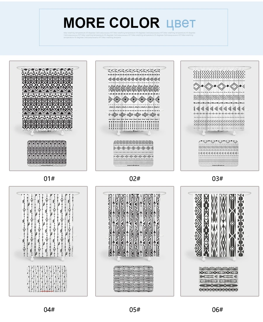 IBANO ацтекская Геометрическая занавеска для душа, водонепроницаемая полиэфирная ткань, 180x180 см, занавеска для ванной, 40x60 см, коврик для ванной комнаты, занавеска