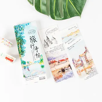 

30 pcs/box "Travel" beautiful scenery bookmark cartoon paper bookmarks stationery school supplie papelaria kids gift