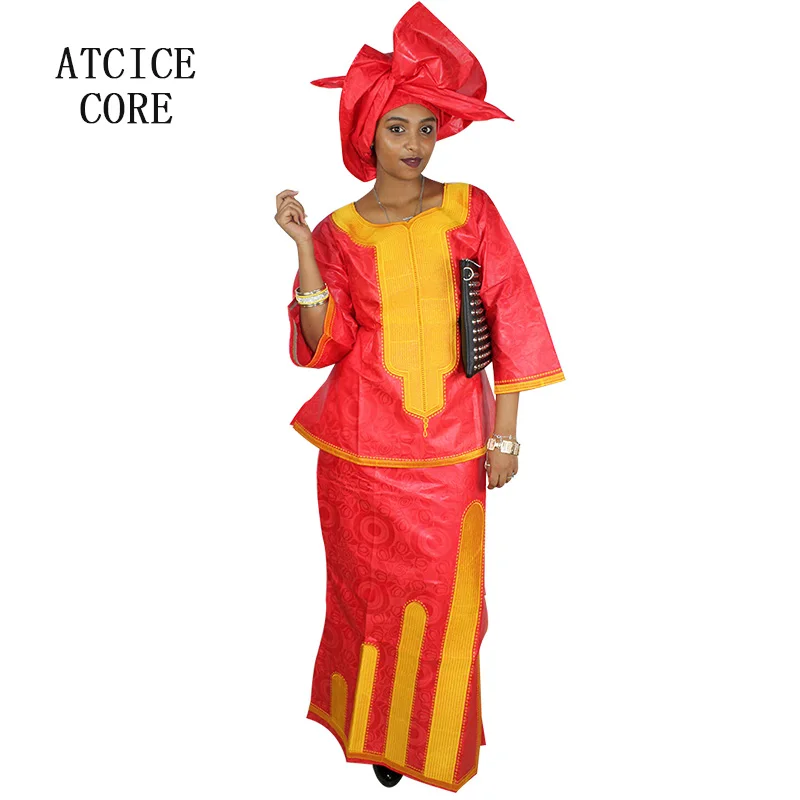 

DRESSES AFRICAN BAZIN RICHE DRESS SHORT RAPPER WITH SCARF DP221#