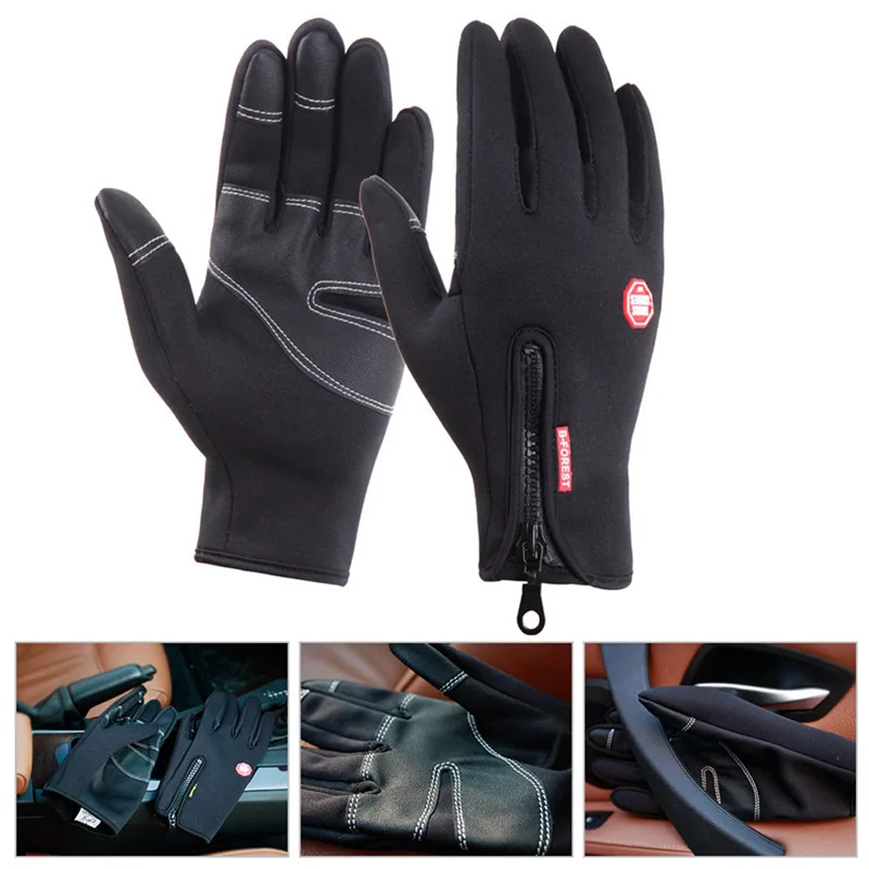 Защитные перчатки, зимние, тепловые, ветрозащитные, теплые, полный палец, велосипедные перчатки, противоскользящие, велосипедные перчатки для мужчин и женщин