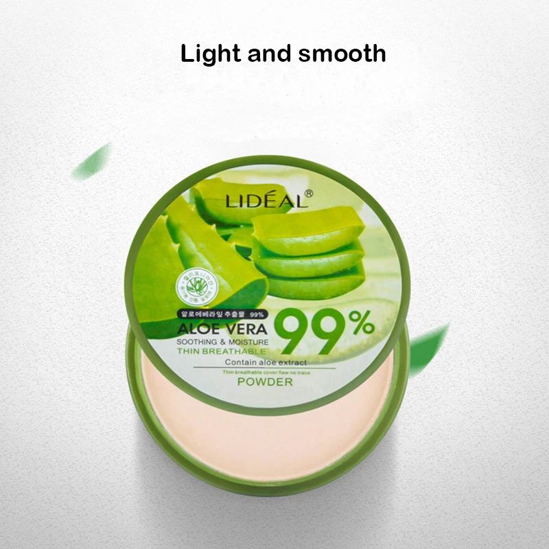 

New Fashion Aloe Vera Moisturizing Smooth Foundation Pressed Powder Makeup Concealer Pores Cover Whitening Face Powder