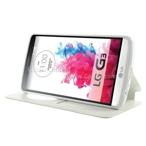 Roar Korea Noble Quick Circle Leather Flip Cover for LG G3 D850 D855 LS990 - White