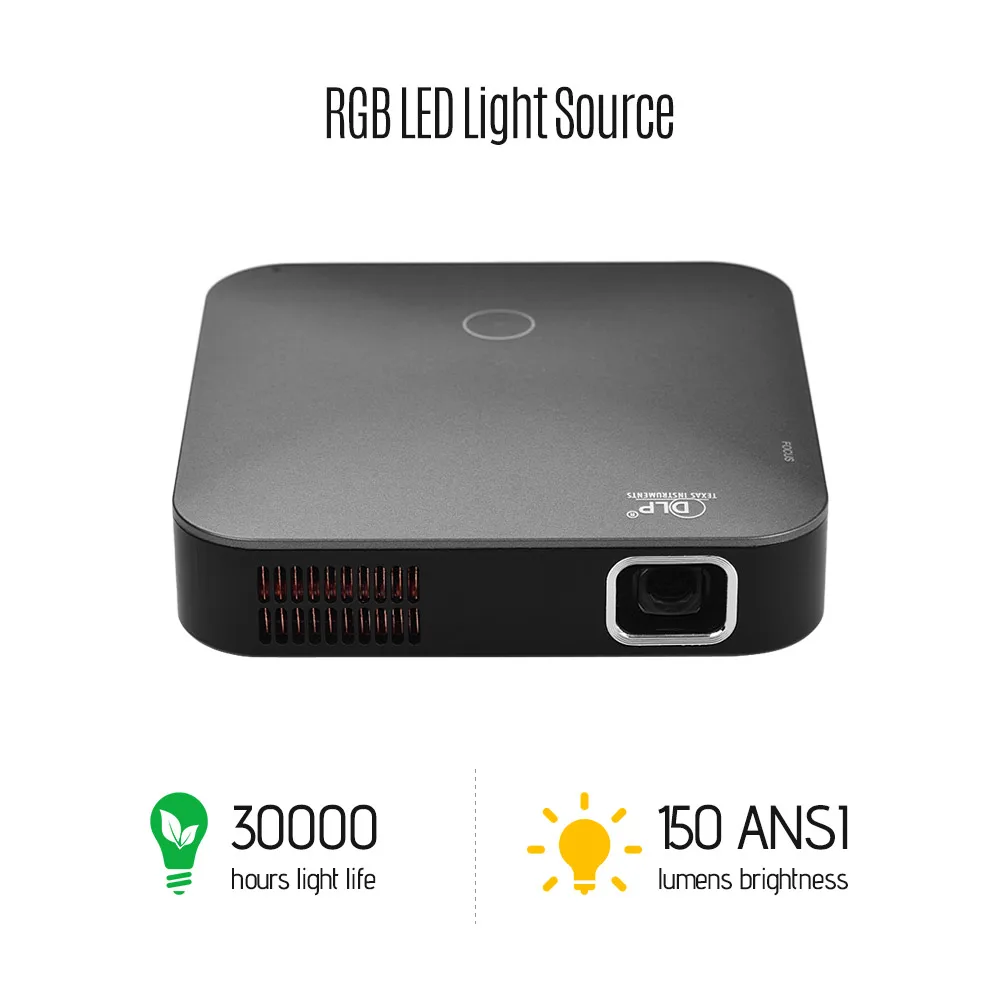 Интеллектуальный DLP портативный проектор 4K разрешение HD вход изображения 150ANSI