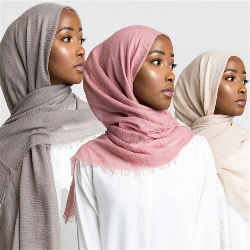 90*180 см женский мусульманский крикль хиджаб шарф femme musulman мягкий хлопковый платок исламский шарф хиджаб шали и обертывания hoofddoek