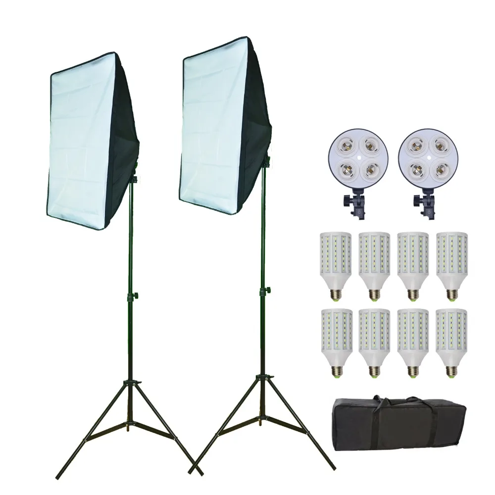 

Photo Studio 9 RGB 45W 5500K Studio Softbox Kit Photography Lighting for Photo Accessories Kit 2 Soft box and 2M Light Sta