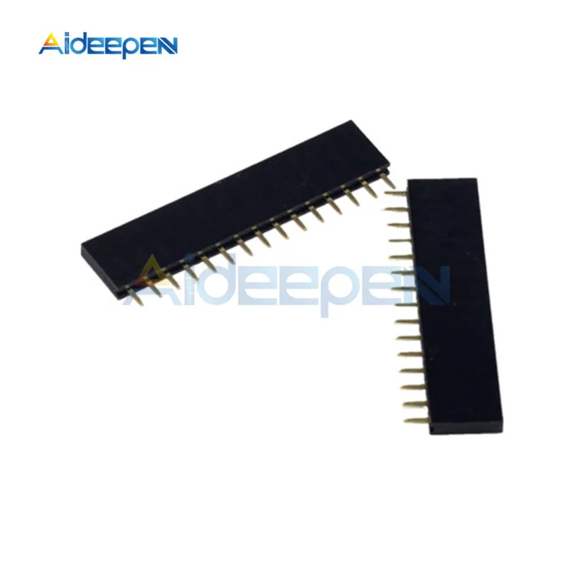 

10Pcs/lot 15 Pin Single Row Straight Female Pin Header 2.54mm Pitch Strip Connector Socket 1X15 15Pin For Arduino PCB