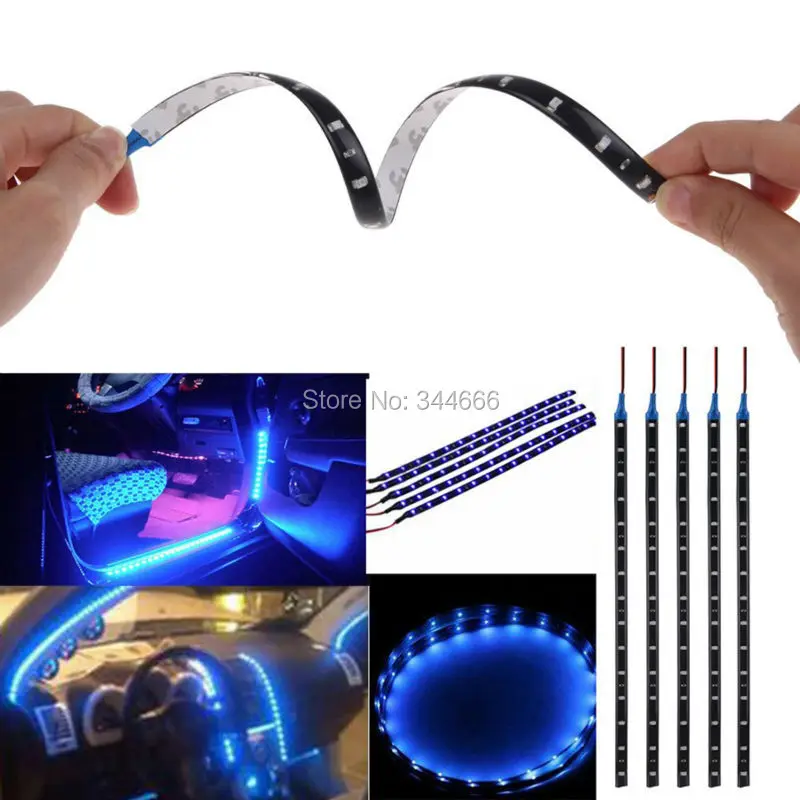 Car styling LED Strip Light 5PSC Waterproof Car Auto Decorative