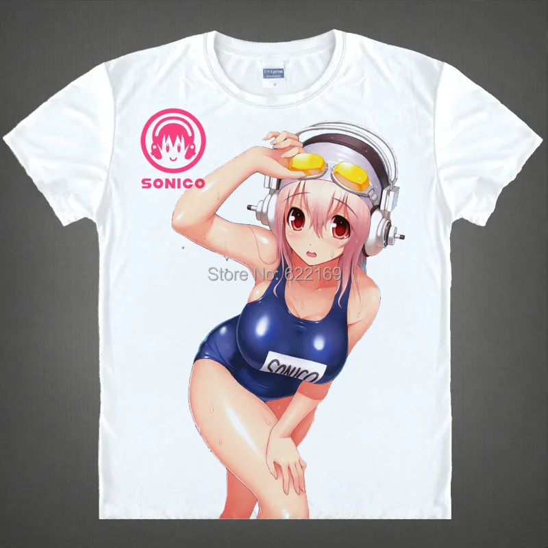 Японская футболка из аниме Super Sonico хлопковая рубашка сюзау фуджини фуури для