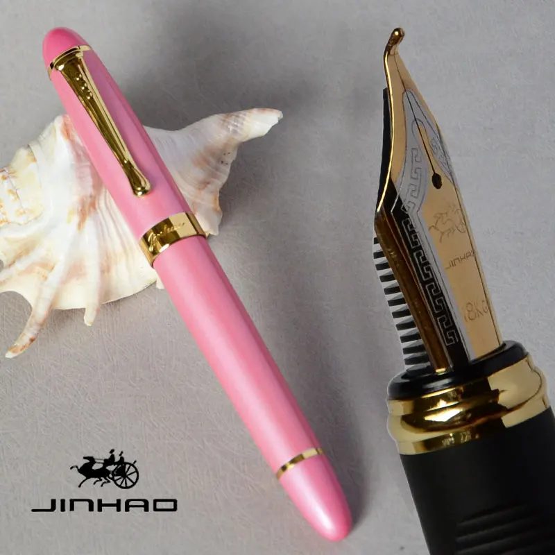 15 видов цветов на выбор JINHAO X750 каллиграфия 1,0 мм перьевая ручка изогнутое перо черный синий проверенный золотой розовый JINHAO 750 лучший подарок - Цвет: pen as this picture