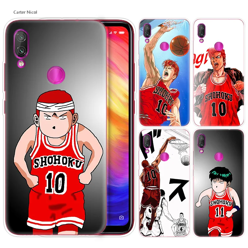 

Silicone Case for Xiaomi Redmi Note 7 6 5 Plus Mi A2 8 Lite Pro Prime Play Phone Cases Cover Slam Dunk Anime