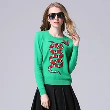 New 2016 Winter Butterfly Salamander Embroidery Sweater Green Long Sleeve Cashmere Sweater Women Sweater Jersey Mujer