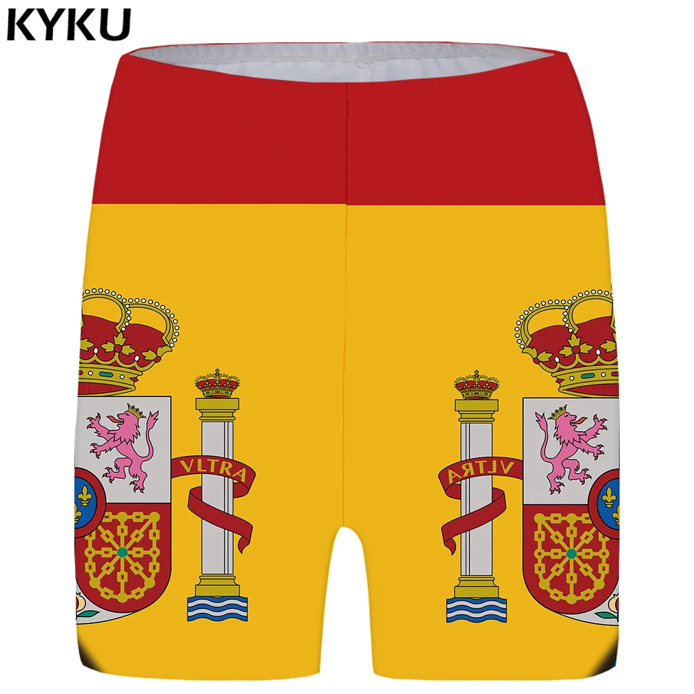 KYKU Brazilian Flag Shorts Women Lion Graphics Short Pants High Waist
