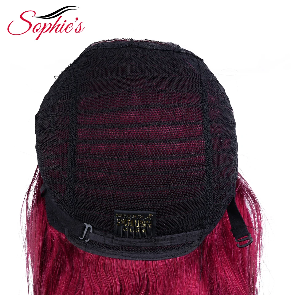 Sophie's 4*4 Lace Closure Human Hair Wigs Body Wave Human Hair Wigs For Women Lace Closure Human Hair Burgundy Color Non-Remy