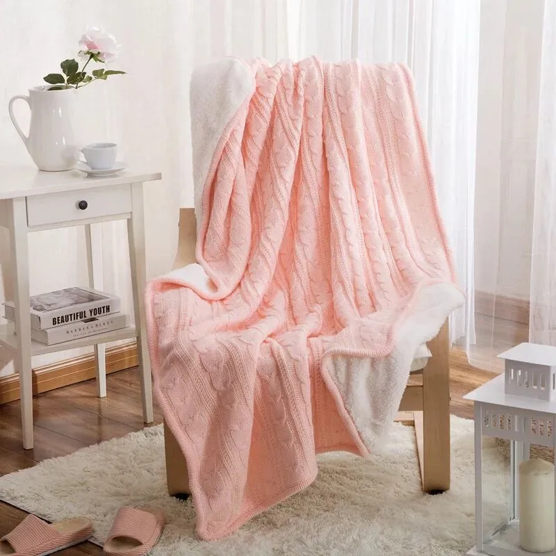 XYZLS Двухслойное трикотажное одеяло с нитью s для кровати, дивана, теплое покрывало, плетеное одеяло для путешествий 120x180 см