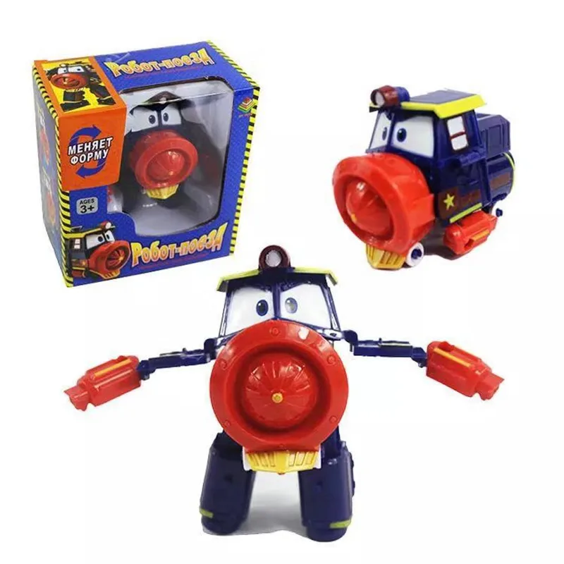 NEW 6pcs/set Robot Trains Transformation Kay Alf Dynamic Train Family Deformation Train Figures