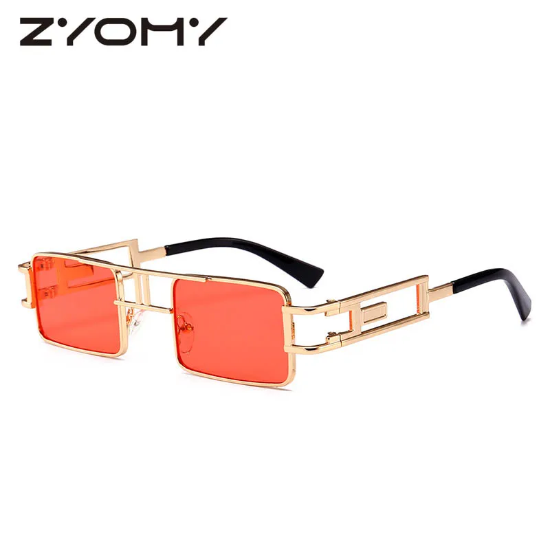 

Hip Hop Sunglasses Steampunk Clear Lens Retro Eyewear Small Square Women Glasses Vintage Female Shade Brand Designer Sunglass