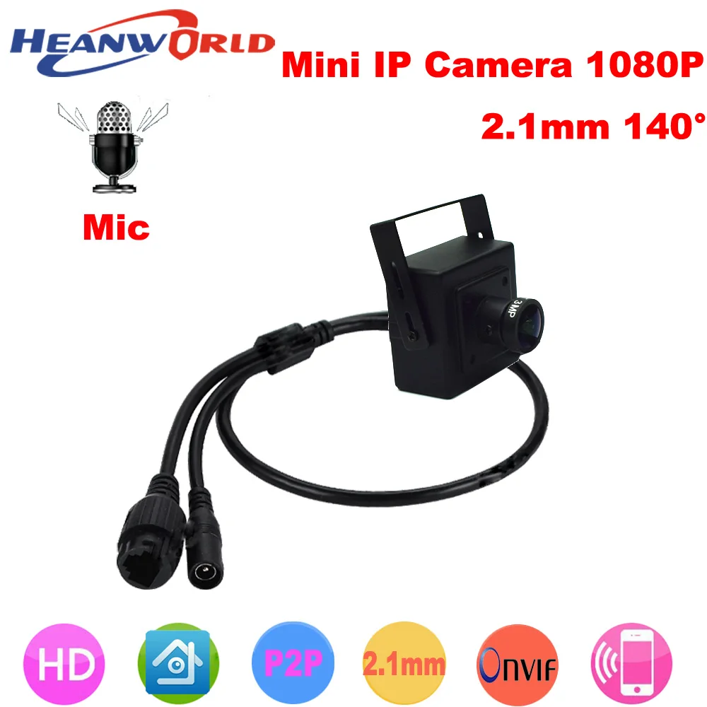 IP камера Heanworld компактная со встроенным микрофоном 1080P 2 1 мм угол 140