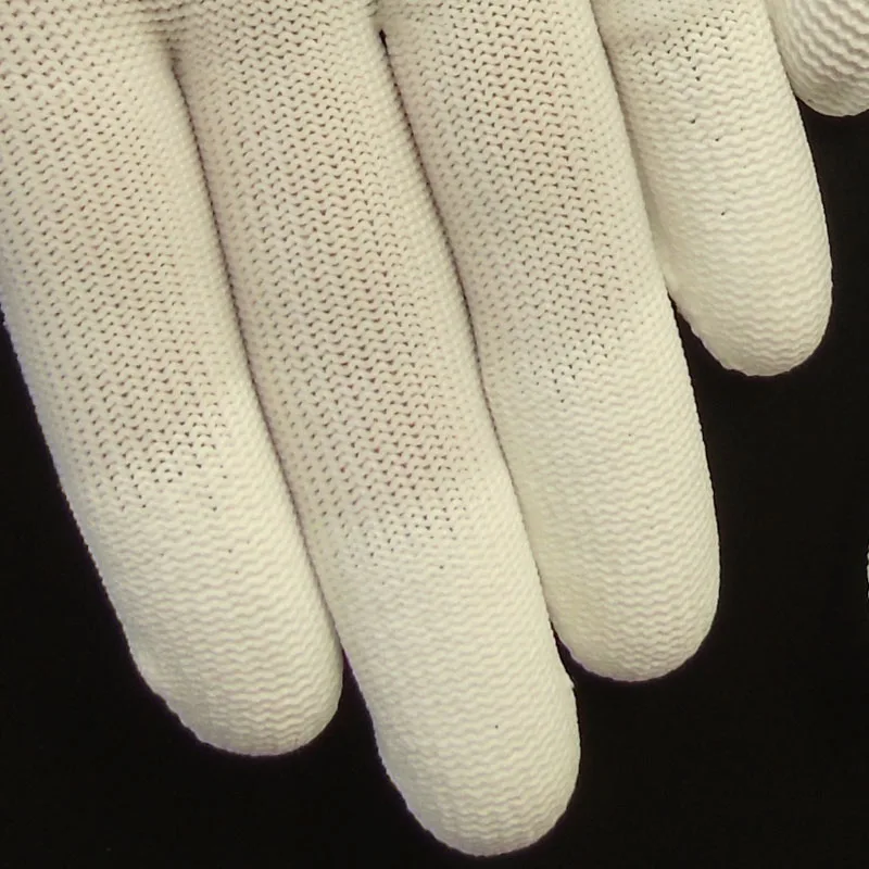 Coated finger Nylon Gloves With Flexible Rubber Finger Fine Work Tightly Knitted Elastic Line Gloves Breathable Rubber