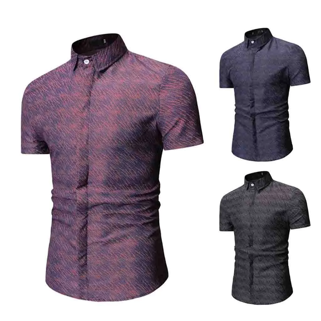 

2019 New style summer shirt Men's Summer Print Turn-Down Collar Slim Fit Short Sleeve Top Shirt 3XL high quality Hawaiian shirt