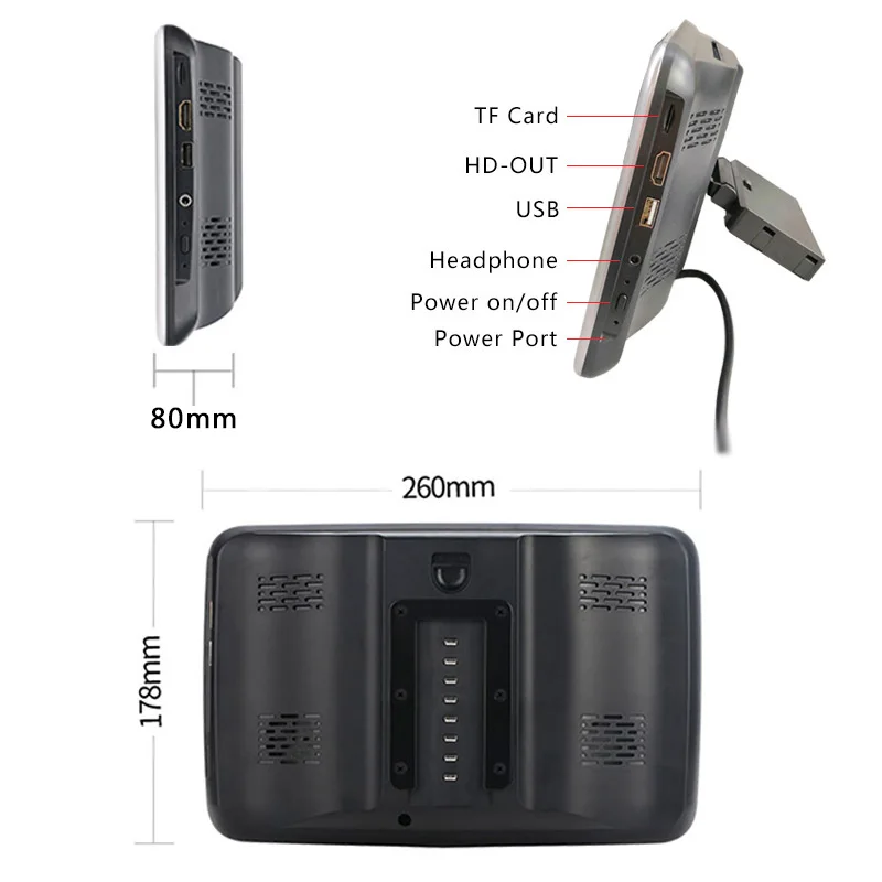  2PCS 10.1 inch Android 6.0 Car Headrest Monitor MP5 DVD Player HD 1080P Video Touch Screen With WIF