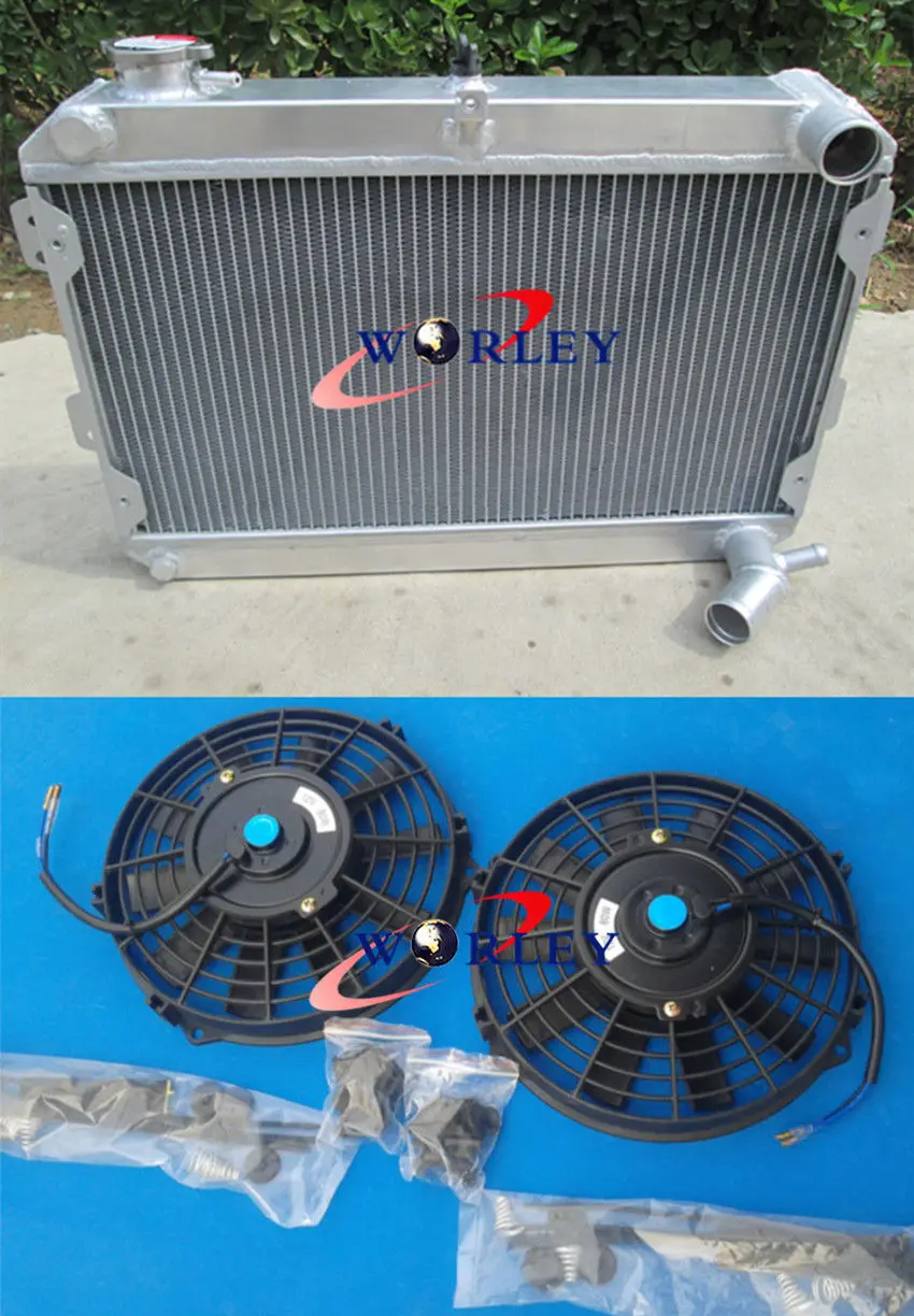 Aluminum Radiator /& Fan for Mazda RX-7 RX7 SA//FB S1 S2 S3 12A//13B 1979-1985 MT