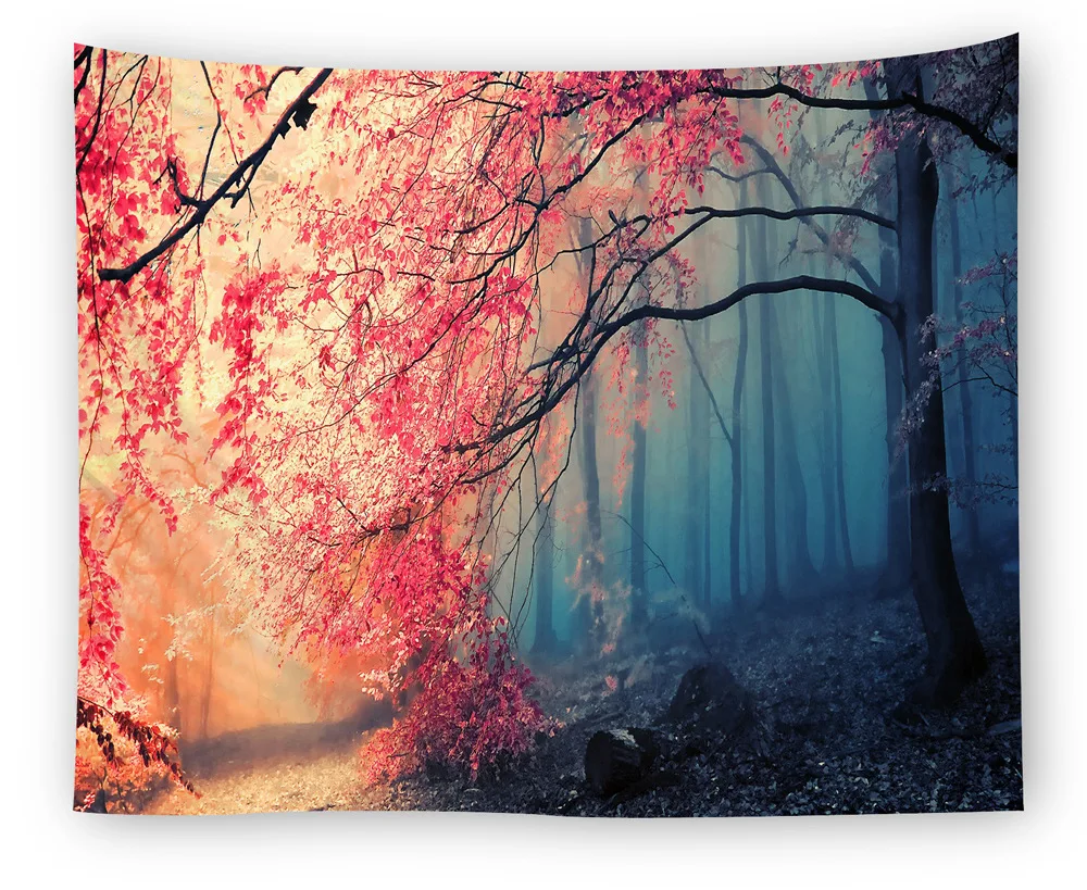 Цифровые печатные дома гобелены стены одеяло осень лось, лес Настенное подвесное покрывало богемный двери шторы - Цвет: 16