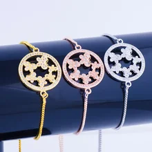 Новые модные милые украшения циркониевые шесть шармов бабочки браслеты женские ручной работы Медные микро проложить цепи женские браслеты