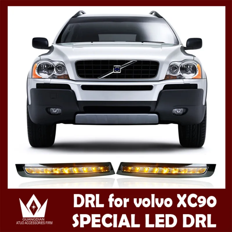 

Night Lord 32led c-ree chip ABS 2007-2013 LED drl with yellow turn signal For Volvo XC90 DRL Daytime running light Free shipping